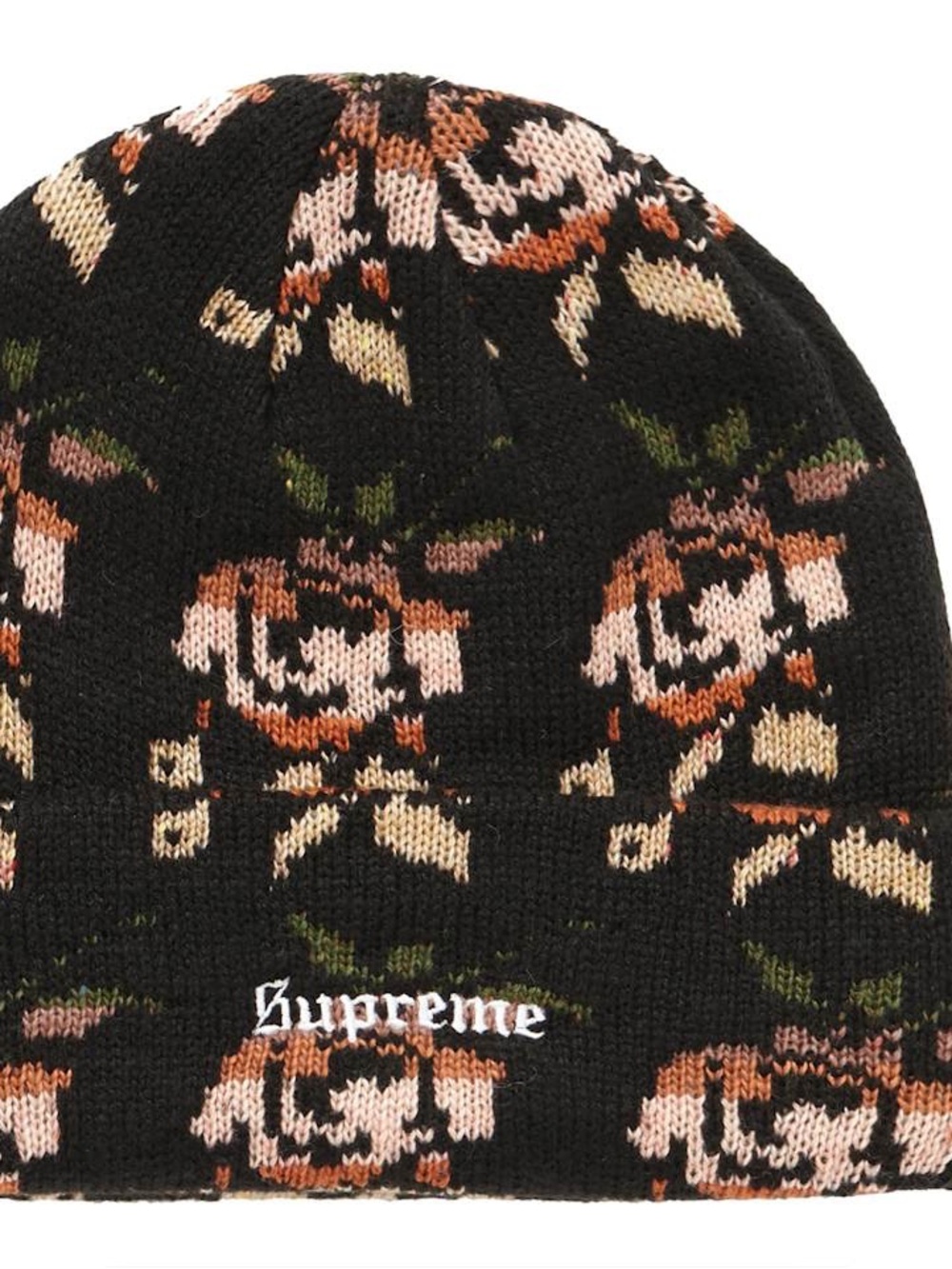 Used once Supreme Rose Jacquard Beanie